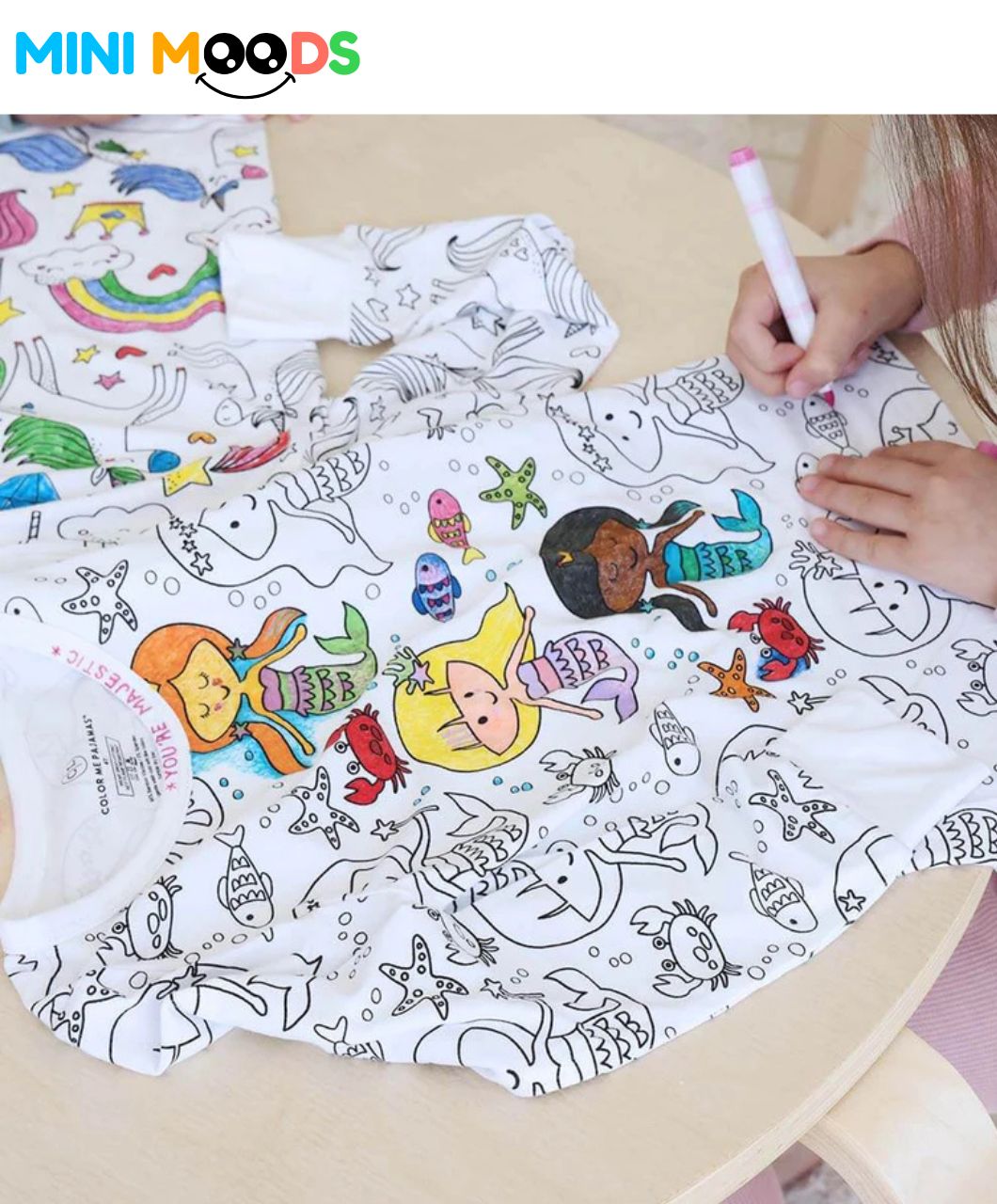 Mini Moods Washable Coloring T-Shirt – Includes 6 Free Markers - Image 7