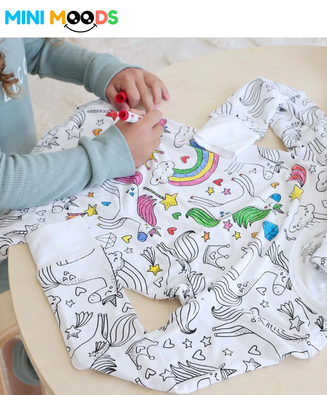 Mini Moods Washable Coloring T-Shirt – Includes 6 Free Markers - Image 9