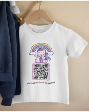 Unicorn Rainbow QR Safety T-Shirt